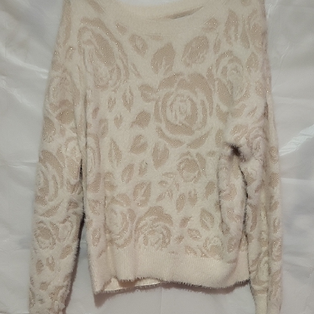 Laura Ashley Cream Floral Women's Sweater